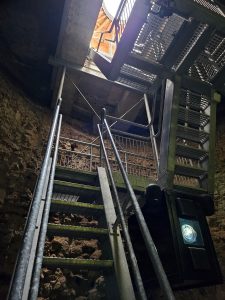 The ladder leading down to the mine