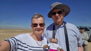Tedwina, mum and dad in the desert