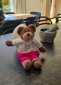 Tedwina sitting on the table