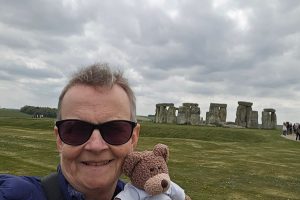 Mum and Tedwina at Stonehenge