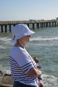 Tedwina and mum looking out to sea